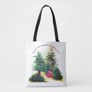 Bolso De Tela Árbol de Navidad festivo con regalos