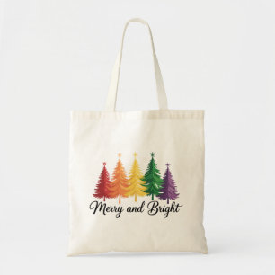 Bolso De Tela Árbol de Navidad Gay LGBTQ Alegre y Brillante