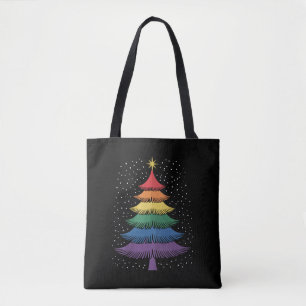 Bolso De Tela Árbol de Navidad LGBT-Q Orgullo Pijama Bandera Arc