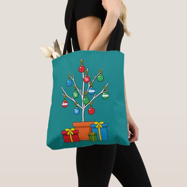 Bolso De Tela Árbol de Navidad mínimo con presentes (Detalle)