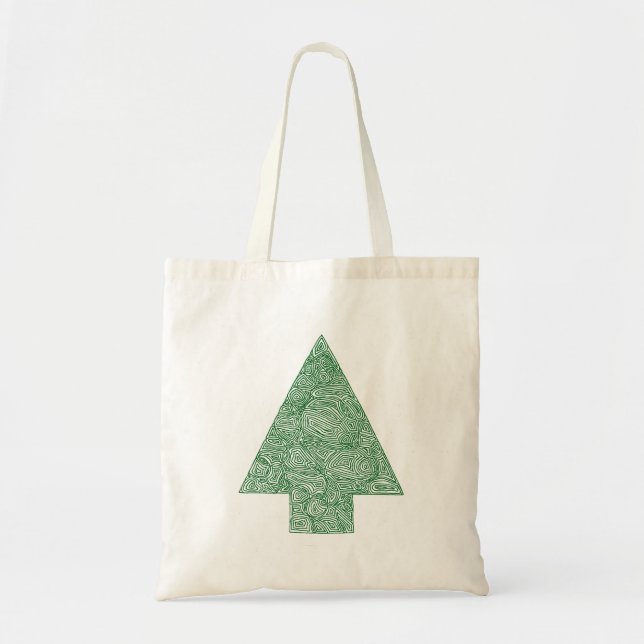Bolso De Tela Árbol de Navidad moderno (Frente)