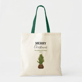 Bolso De Tela Árbol de Navidad Moderno Rústico Acuarela Fiesta