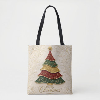 Bolso De Tela Árbol de Navidad ornamentado en oro y esmalte