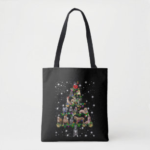 Bolso De Tela Árbol de Navidad Pitbull Cubierto De Lámparas