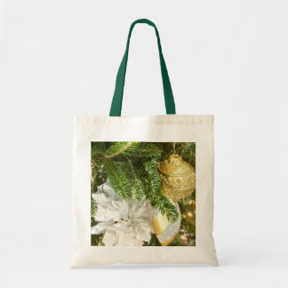 Bolso De Tela Árbol de Navidad plateado y dorado en vacaciones