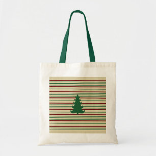 Bolso De Tela Árbol de Navidad rayado