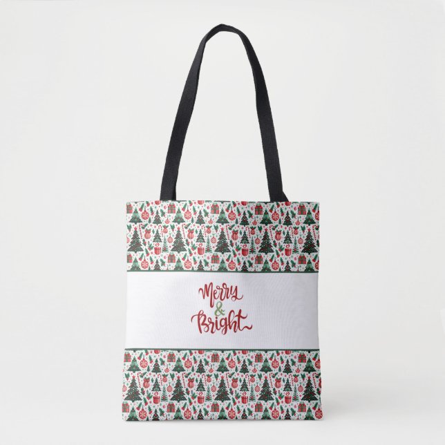 Bolso De Tela Árbol de Navidad, regalos, caramelos (Anverso)