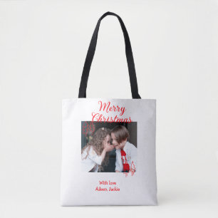Bolso De Tela Árbol de Navidad retro Feliz Navidad niños foto na