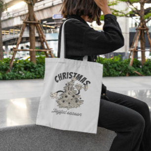 Bolso De Tela Árbol de Navidad retro Personalizado