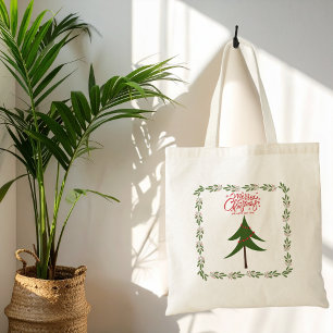 Bolso De Tela Árbol de Navidad retro vintage y Minimalista de gu