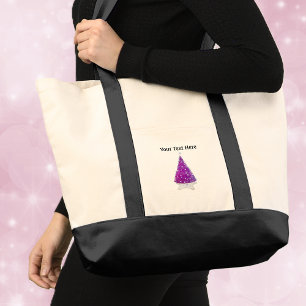Bolso De Tela Árbol de Navidad Rosa Oscuro destellos de Estrella