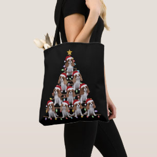 Bolso De Tela Árbol de Navidad Santa Cavalier King Charles Spani