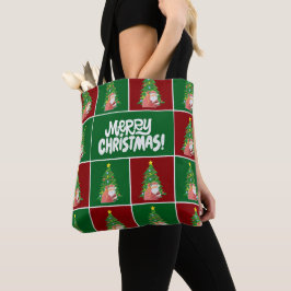 Bolso De Tela árbol de Navidad | Santa | verde rojo