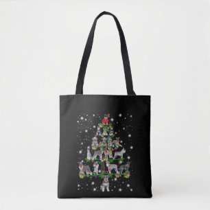 Bolso De Tela Árbol De Navidad Schnauzer Cubierto De Lámparas