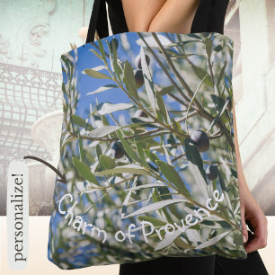 Bolso De Tela Árbol de oliva verde con frutas negras