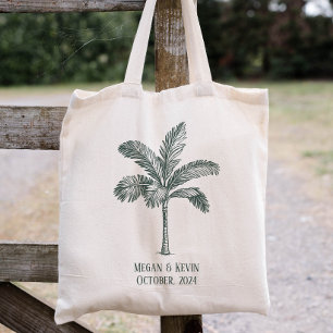 Bolso De Tela Árbol de Palma para Colorear de Boda de Destino