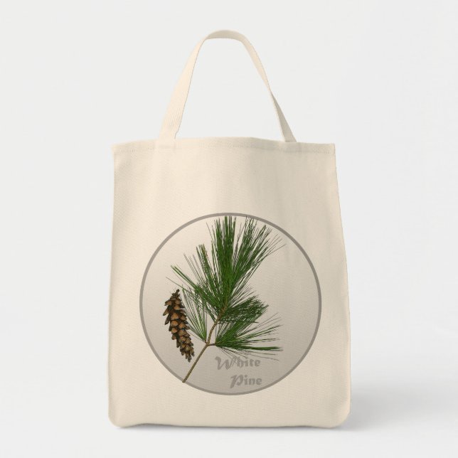 Bolso De Tela Árbol de pino blanco (Frente)