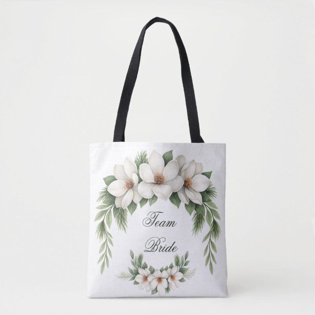 Bolso De Tela Árbol de pinos de bodas de invierno Team Bride Mag (Anverso)