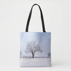 Bolso De Tela Árbol de roble de invierno resaltado
