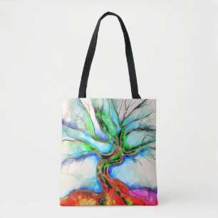 Bolso De Tela Árbol de vida - acuarela, tinta y oro