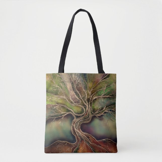 Bolso De Tela Árbol de vida - sombras caídas (Anverso)