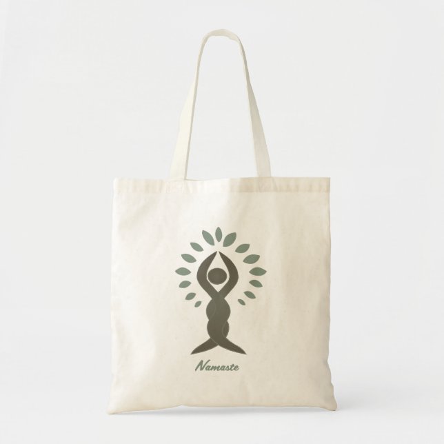 Bolso De Tela Árbol de yoga de Namaste (Frente)