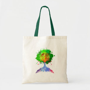 Bolso De Tela Árbol del arco iris de la vida