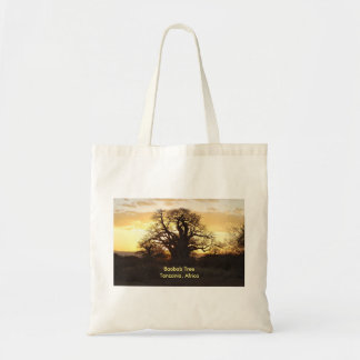 Bolso De Tela árbol del baobab en la puesta del sol