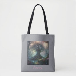 Bolso De Tela Árbol Encantado brillando una luz rosa Verano