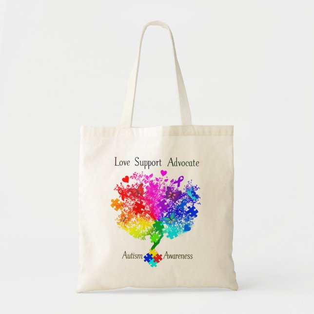 Bolso De Tela Árbol espectro autismo (Frente)