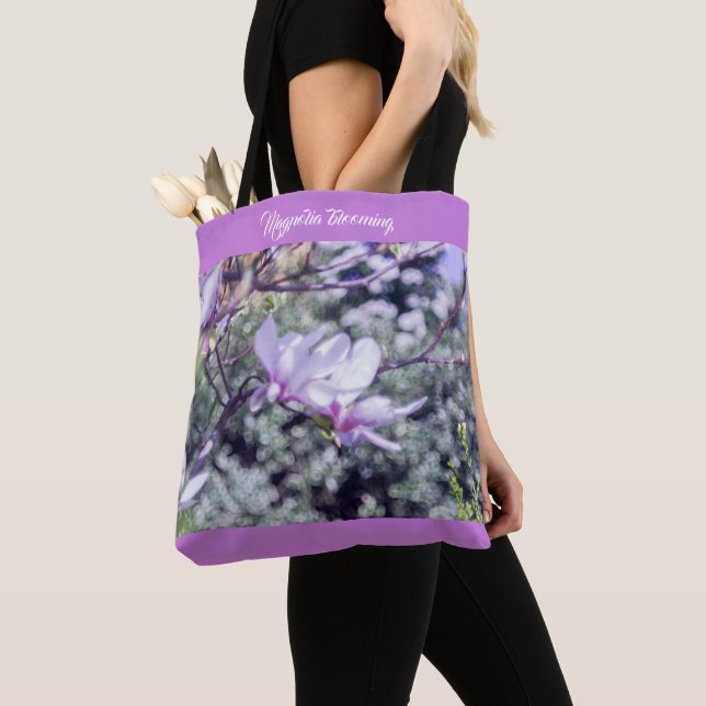 Bolso De Tela Árbol floreciente de Magnolia (Detalle)
