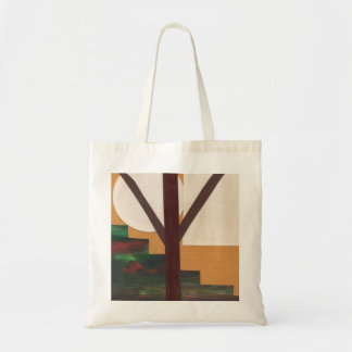 Bolso De Tela Árbol marrón abstracto con formas geométricas