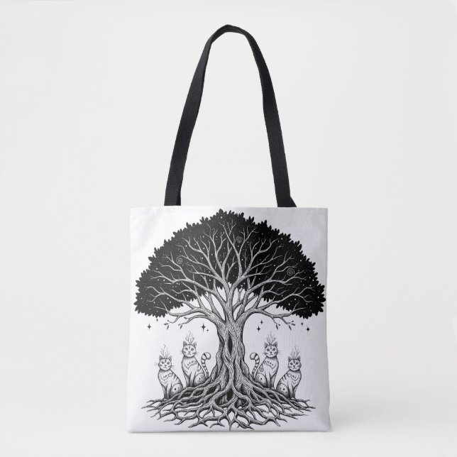 Bolso De Tela árbol místico de la vida (Anverso)
