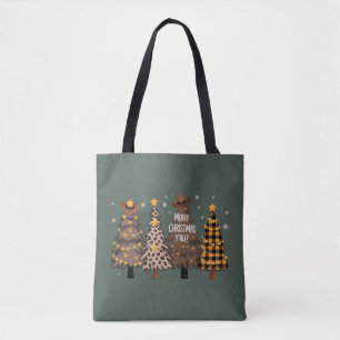 Bolso De Tela Árbol Occidental de Navidad Country Vaquero Vaquer