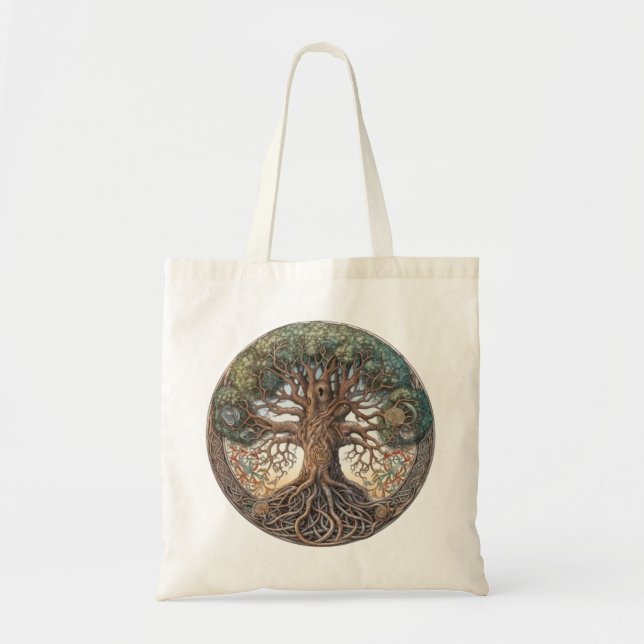 Bolso De Tela Árbol pagano de la vida (Frente)
