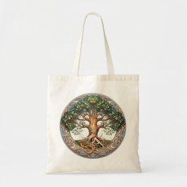 Bolso De Tela Árbol pagano verde de la vida