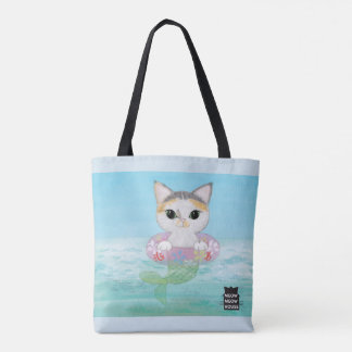 Bolso De Tela Árbol Purrmaids con un gato de calicó