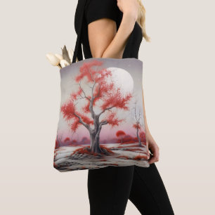 Bolso De Tela Árbol rojo paisajístico