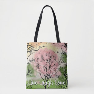 Bolso De Tela Árbol rosa Live Lauder Love