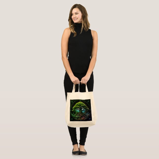 Bolso De Tela Árbol verde (Anverso (modelo))