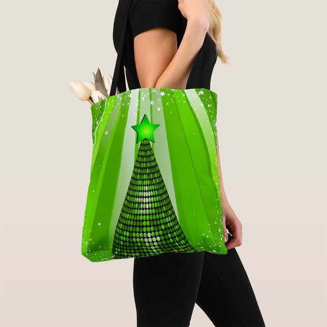 Bolso De Tela Árbol verde de Navidad moderno con estrella (Subido por el creador)