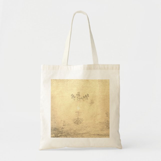 Bolso De Tela Árbol Zen Gold, Silhouette, Bienestar de Salud Hol (Frente)