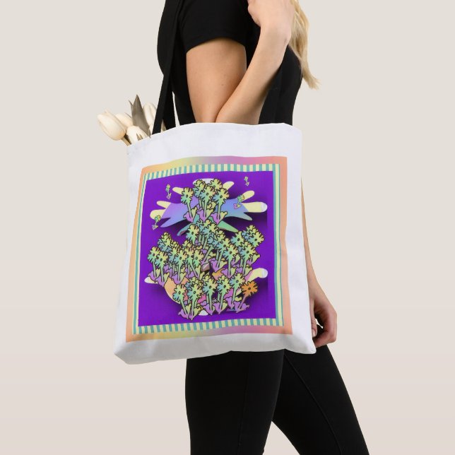 Bolso De Tela Arboleda de flores  (Detalle)