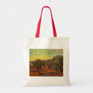 Bolso De Tela Arboleda de olivos, cielo anaranjado de Vincent va