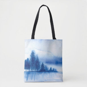 Bolso De Tela Árboles acuáticos de pino de invierno