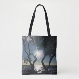 Bolso De Tela Árboles brillantes de Hawái Shore Blue Nature Phot