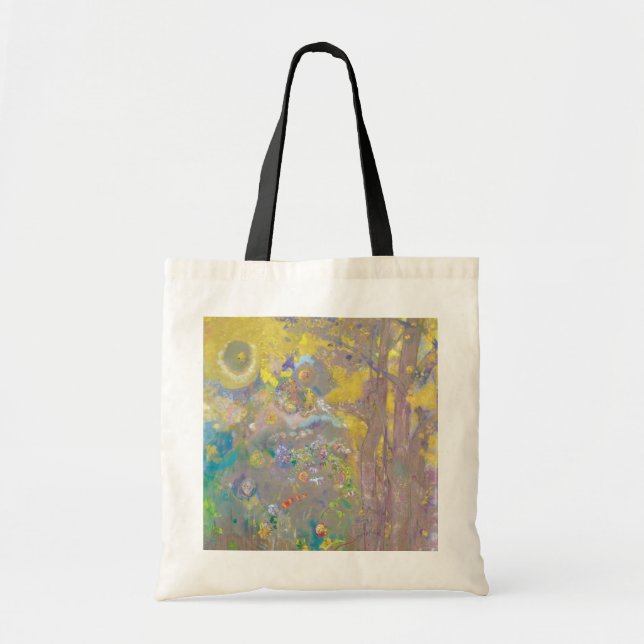 Bolso De Tela Árboles con fondo amarillo, Redon (Frente)