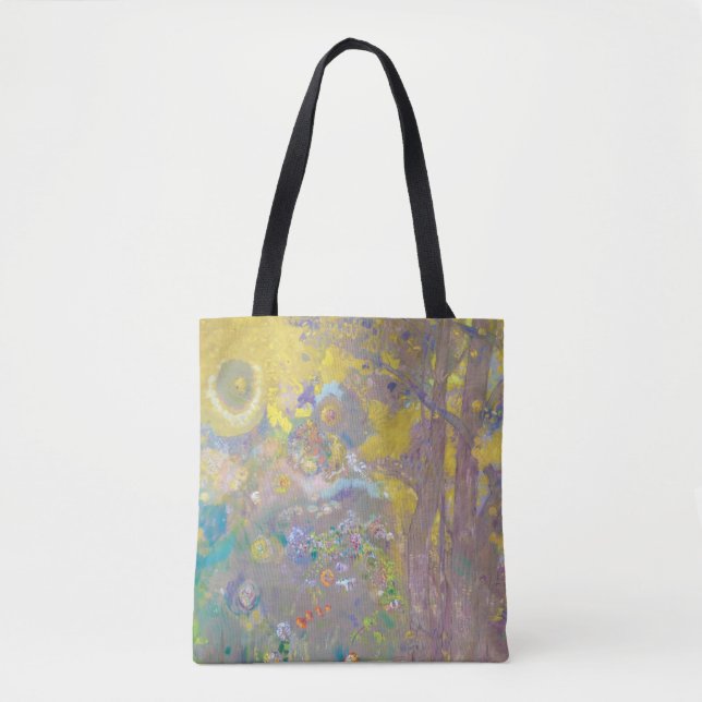 Bolso De Tela Árboles con fondo amarillo, Redon (Anverso)