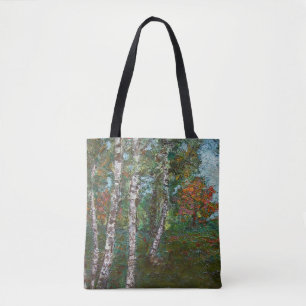 Bolso De Tela Árboles de aves (por Kimon Loghi)