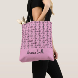 Bolso De Tela Árboles de coco de silueta rosa suave, personaliza
